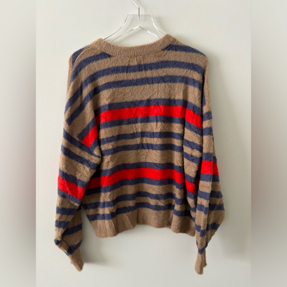 Aerie Striped Fuzzy Sweater Size Small - Picture 3 of 4